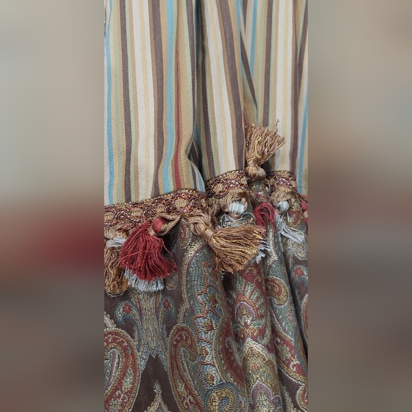 Custom Made Black-Out Lined Drapes 2 Panels 26x98 Damask Mixed Pattern Curtains - Picture 10 of 12